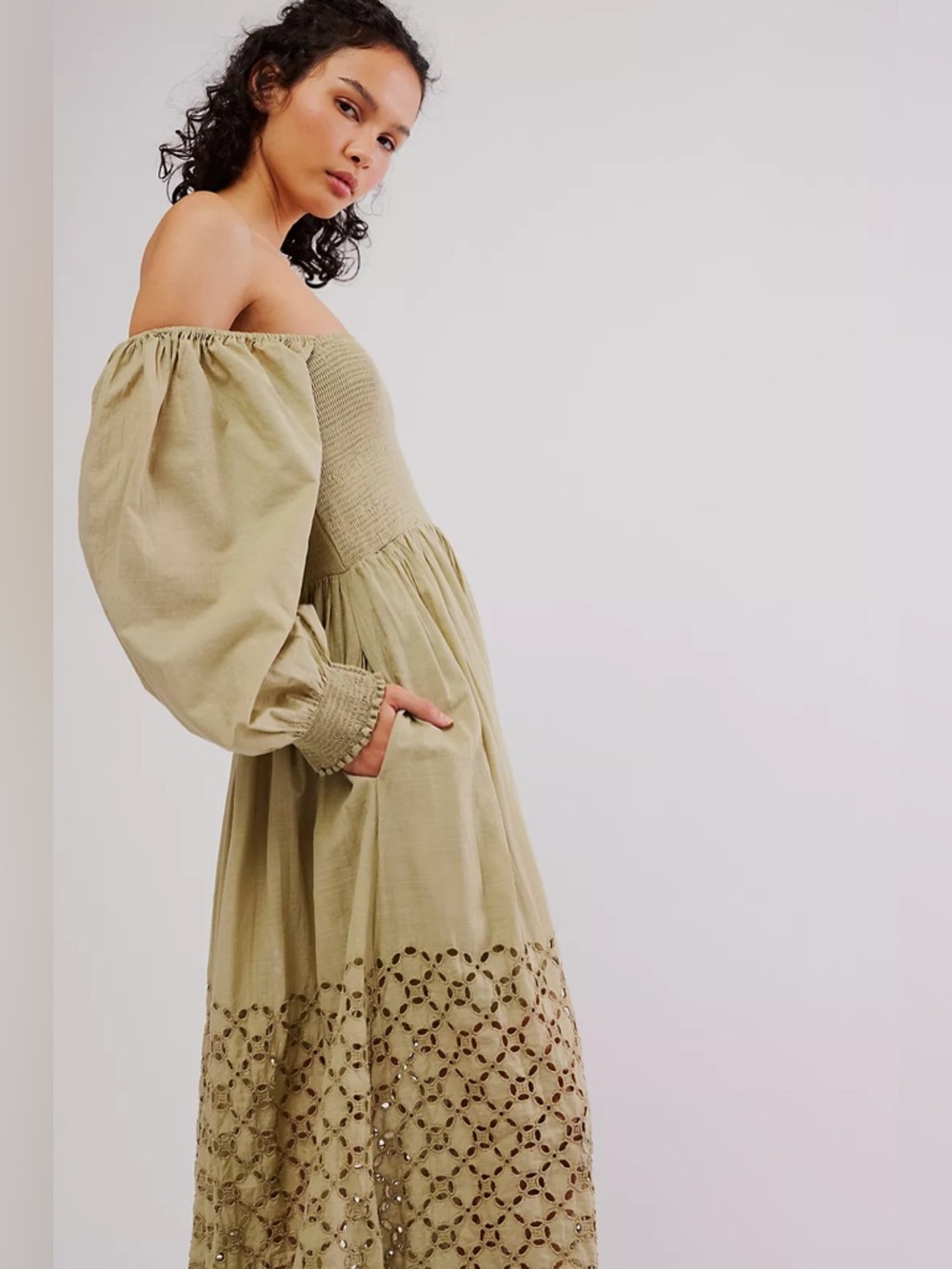 Free People Perfect Storm Midi Dress in Green - M - Picture 2 of 7